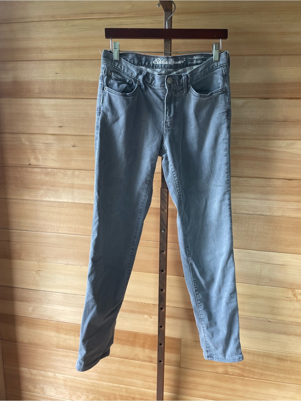 Eddie Bauer Women’s Boyfriend Relaxed Fit Jeans Flannel Lined Grey